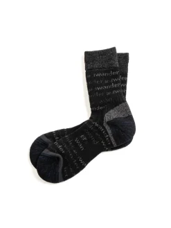 WOOL SOCK BLACK | and wander Online