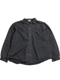 ARGYLE CHEST POCKET SHIRT INDIGO CHAMBRAY COTTON TOTE CLOTH RINSED | Tender Co Hot