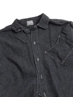 ARGYLE CHEST POCKET SHIRT INDIGO CHAMBRAY COTTON TOTE CLOTH RINSED | Tender Co Hot