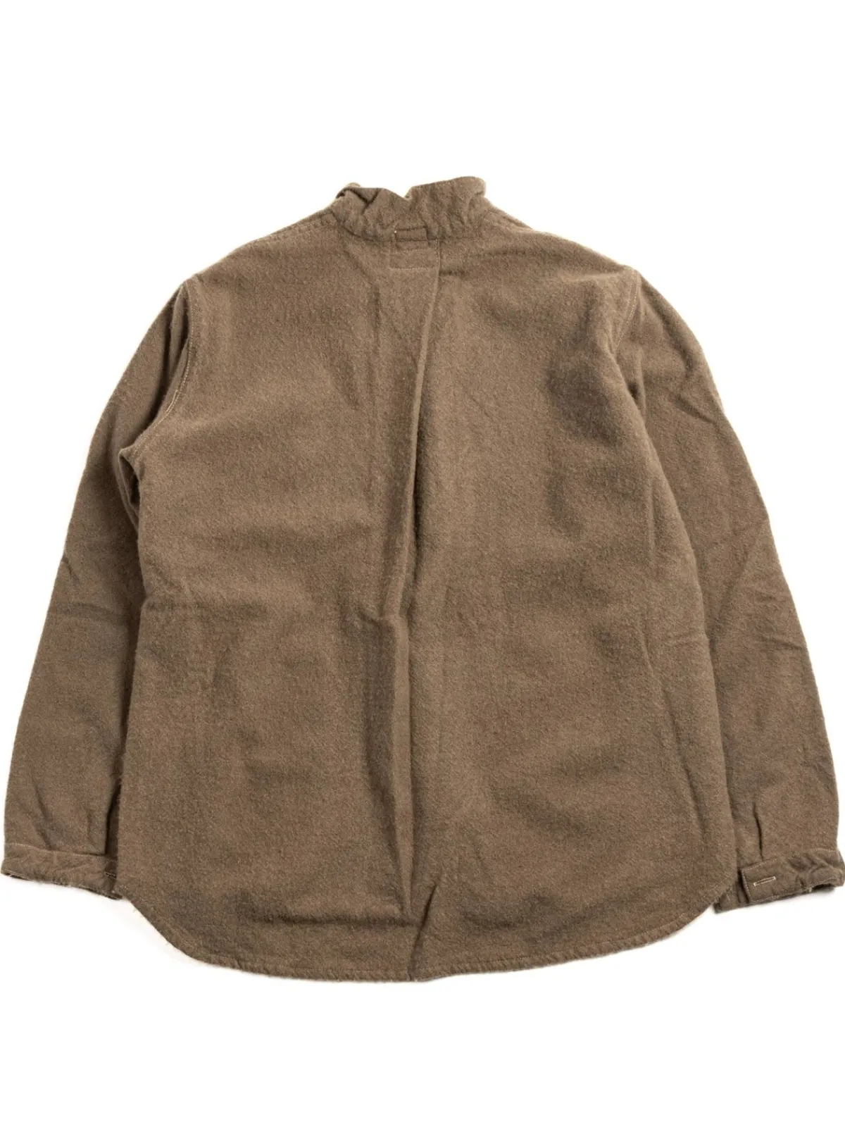 ARGYLE CHEST POCKET SHIRT UNFINISHED WOOL BAIZE COFFEE DYED | Tender Co Fashion