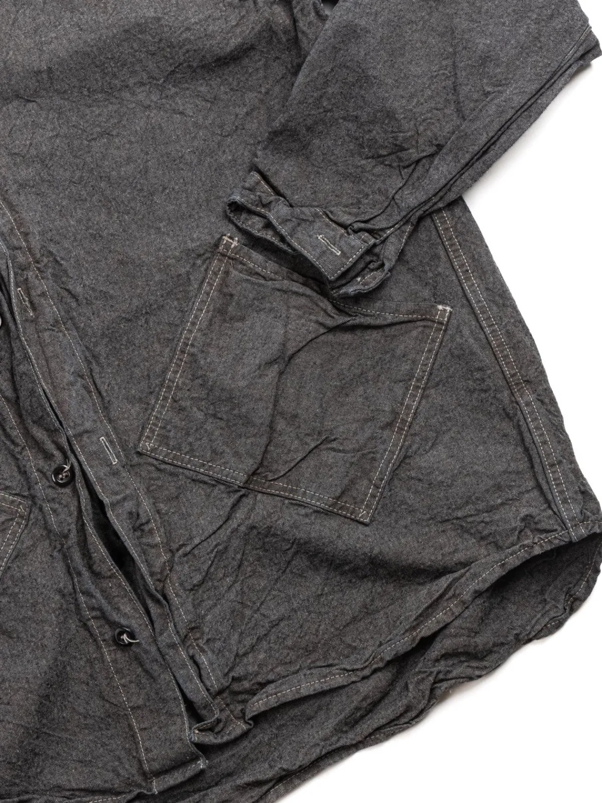 ARGYLE HAND POCKET SHIRT NDIGO COTTON COVERT SADDENED WATTLE DYED | Tender Co Outlet