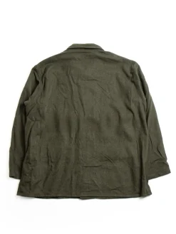 BA SHIRT JACKET OLIVE SOLID POLY WOOL FLANNEL | Engineered Garments Outlet