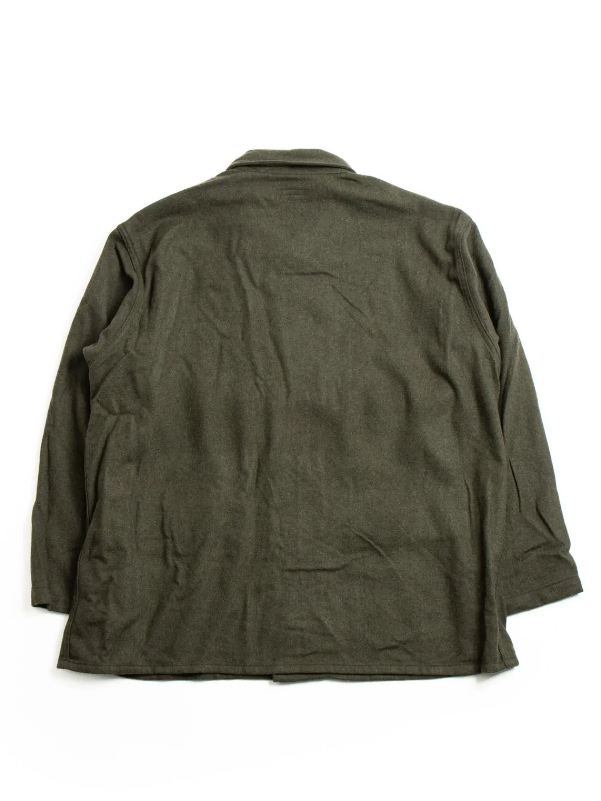 BA SHIRT JACKET OLIVE SOLID POLY WOOL FLANNEL | Engineered Garments Outlet