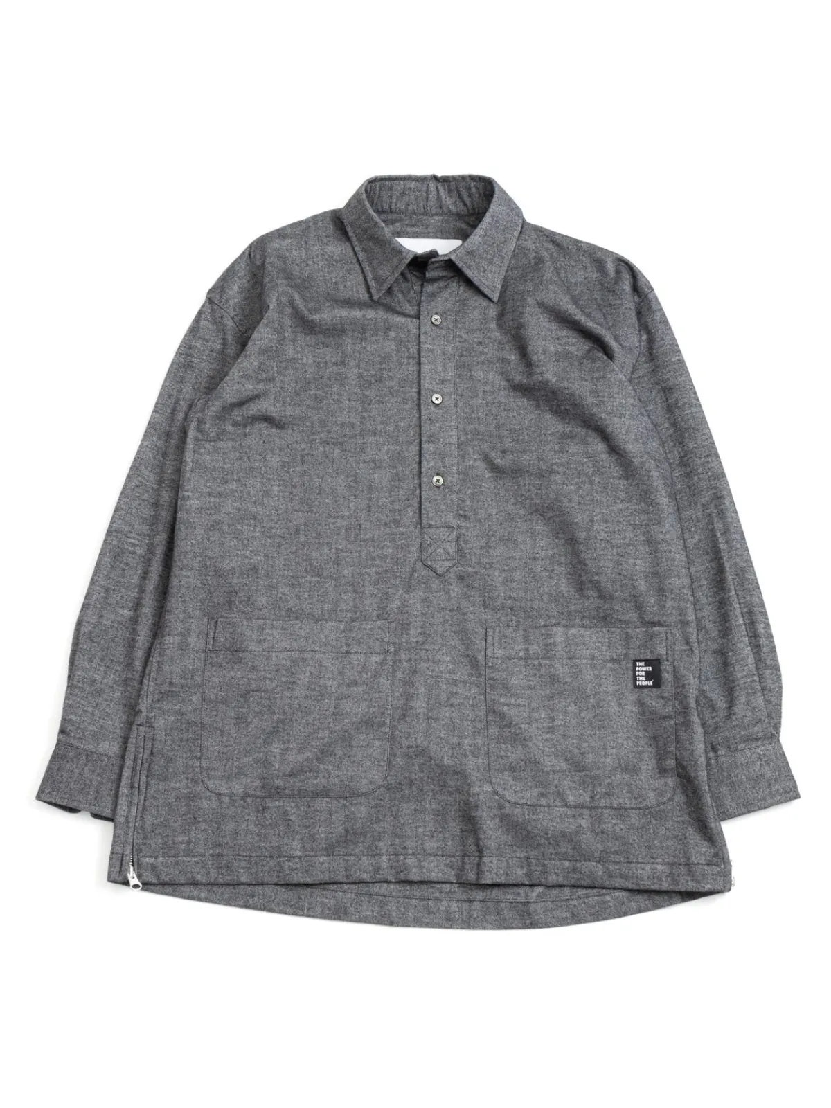 BOOKER ZIP SMOCK SHIRT GRAPHITE | The Bureau Belfast Clearance
