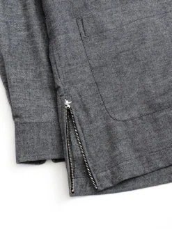 BOOKER ZIP SMOCK SHIRT GRAPHITE | The Bureau Belfast Clearance