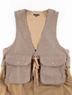 Brown Wool Poly Gunclub Check Long Fowl Vest | Engineered Garments Hot