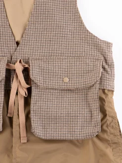 Brown Wool Poly Gunclub Check Long Fowl Vest | Engineered Garments Hot