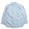 BUTTON DOWN STRIPE WIND SHIRT SAX | Nanamica Clearance