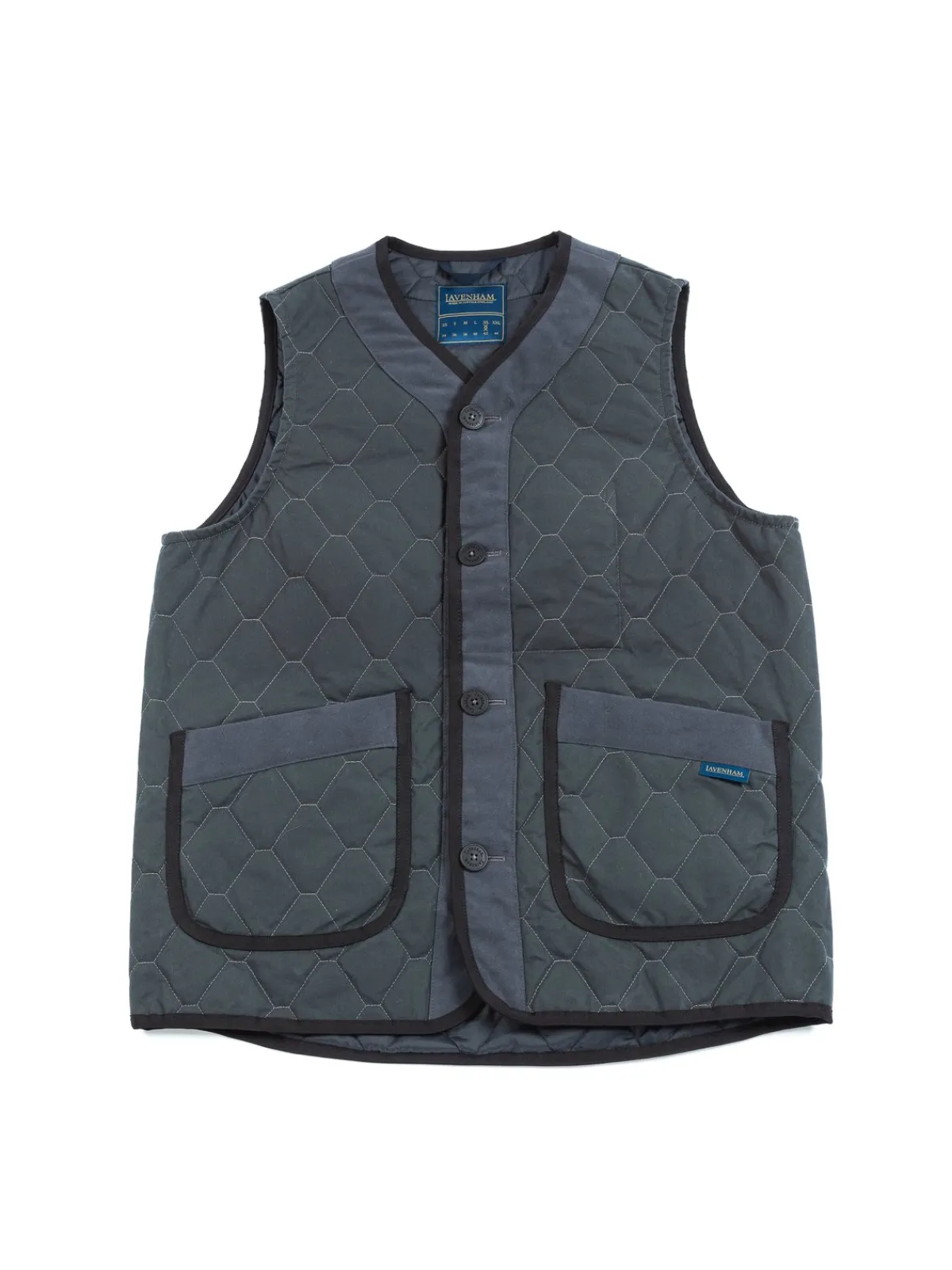 BUTTON PLACKET GILET CHARCOAL | Lavenham Best Sale