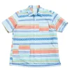 CAMP SHIRT BLUE HORIZONTAL MULTI STRIPE | Engineered Garments Shop