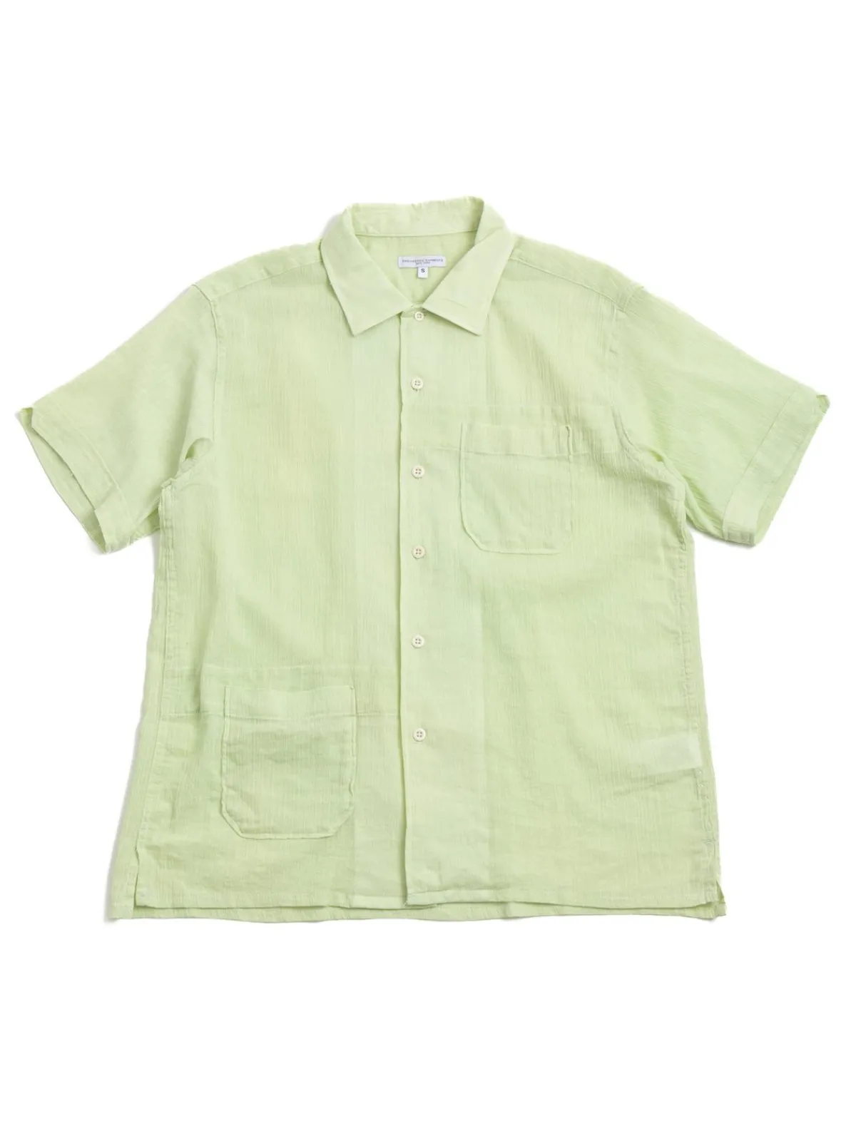 CAMP SHIRT COTTON CREPE LIME | Engineered Garments Online