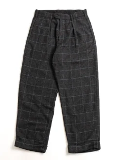 CARLYLE PANT CHARCOAL LT. BLUE WOOL POLY WINDOWPANE | Engineered Garments Cheap