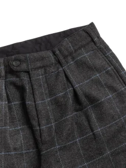 CARLYLE PANT CHARCOAL LT. BLUE WOOL POLY WINDOWPANE | Engineered Garments Cheap