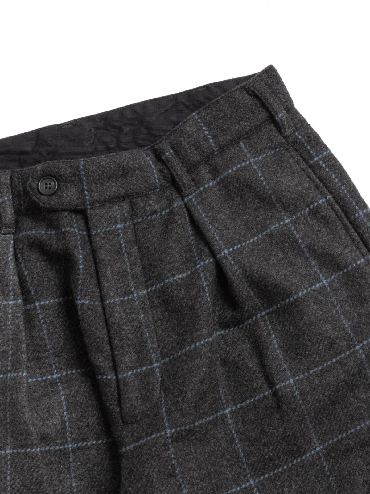 CARLYLE PANT CHARCOAL LT. BLUE WOOL POLY WINDOWPANE | Engineered Garments Cheap
