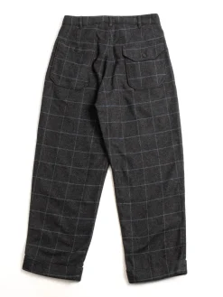 CARLYLE PANT CHARCOAL LT. BLUE WOOL POLY WINDOWPANE | Engineered Garments Cheap