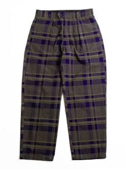 CARLYLE PANT NAVY/OLIVE COTTON PLAID | Engineered Garments Best Sale