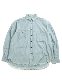 CHAMBRAY BIG POCKET WORK SHIRT (USED WASH) | H.UNIT New