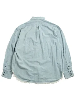 CHAMBRAY BIG POCKET WORK SHIRT (USED WASH) | H.UNIT New