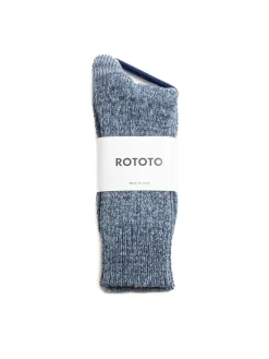 DENIM TONE CREW SOCKS ICE DENIM | RoToTo Sale