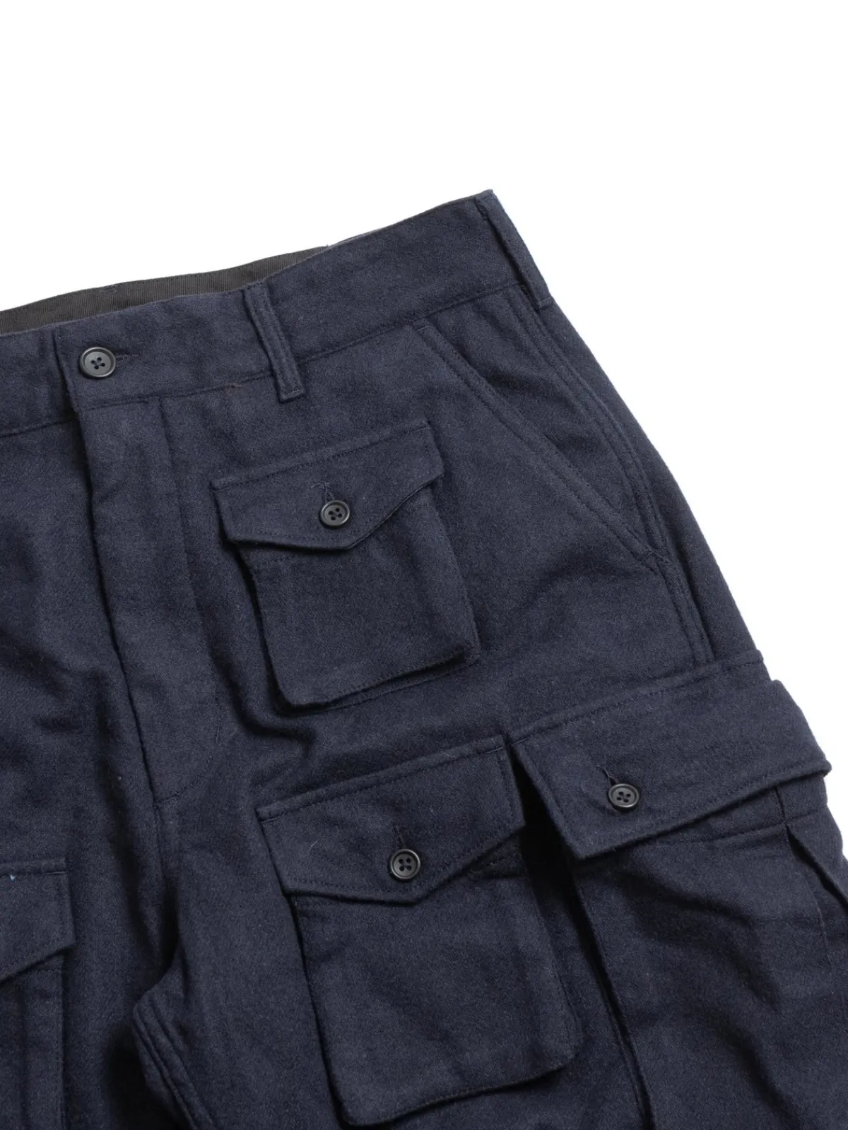 FA PANT NAVY SOLID POLY WOOL FLANNEL | Engineered Garments Online