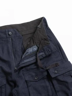 FA PANT NAVY SOLID POLY WOOL FLANNEL | Engineered Garments Online