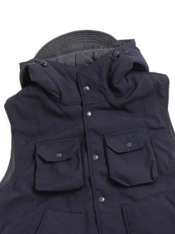 FIELD VEST DARK NAVY WOOL UNIFORM SERGE | Engineered Garments New
