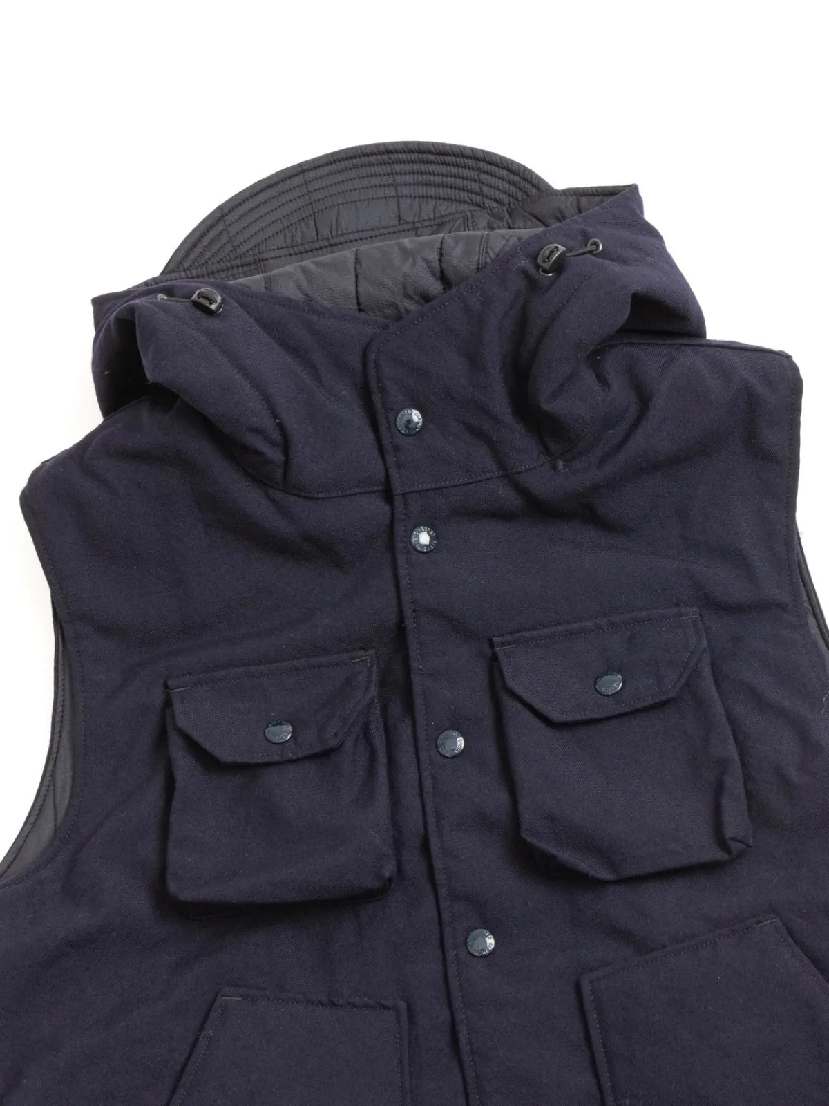 FIELD VEST DARK NAVY WOOL UNIFORM SERGE | Engineered Garments New