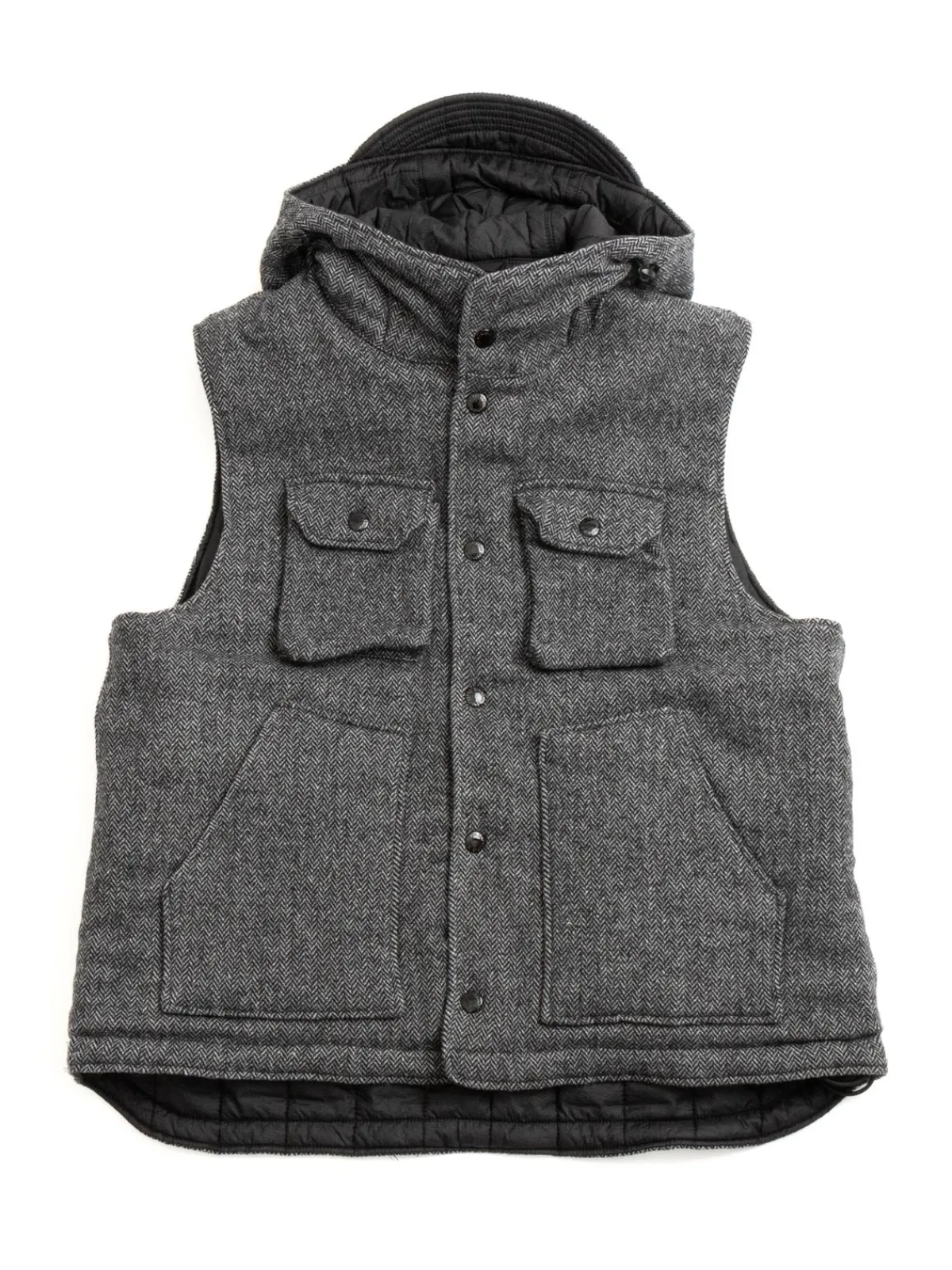 FIELD VEST GREY POLY WOOL HERRINGBONE | Engineered Garments Sale