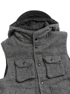 FIELD VEST GREY POLY WOOL HERRINGBONE | Engineered Garments Sale