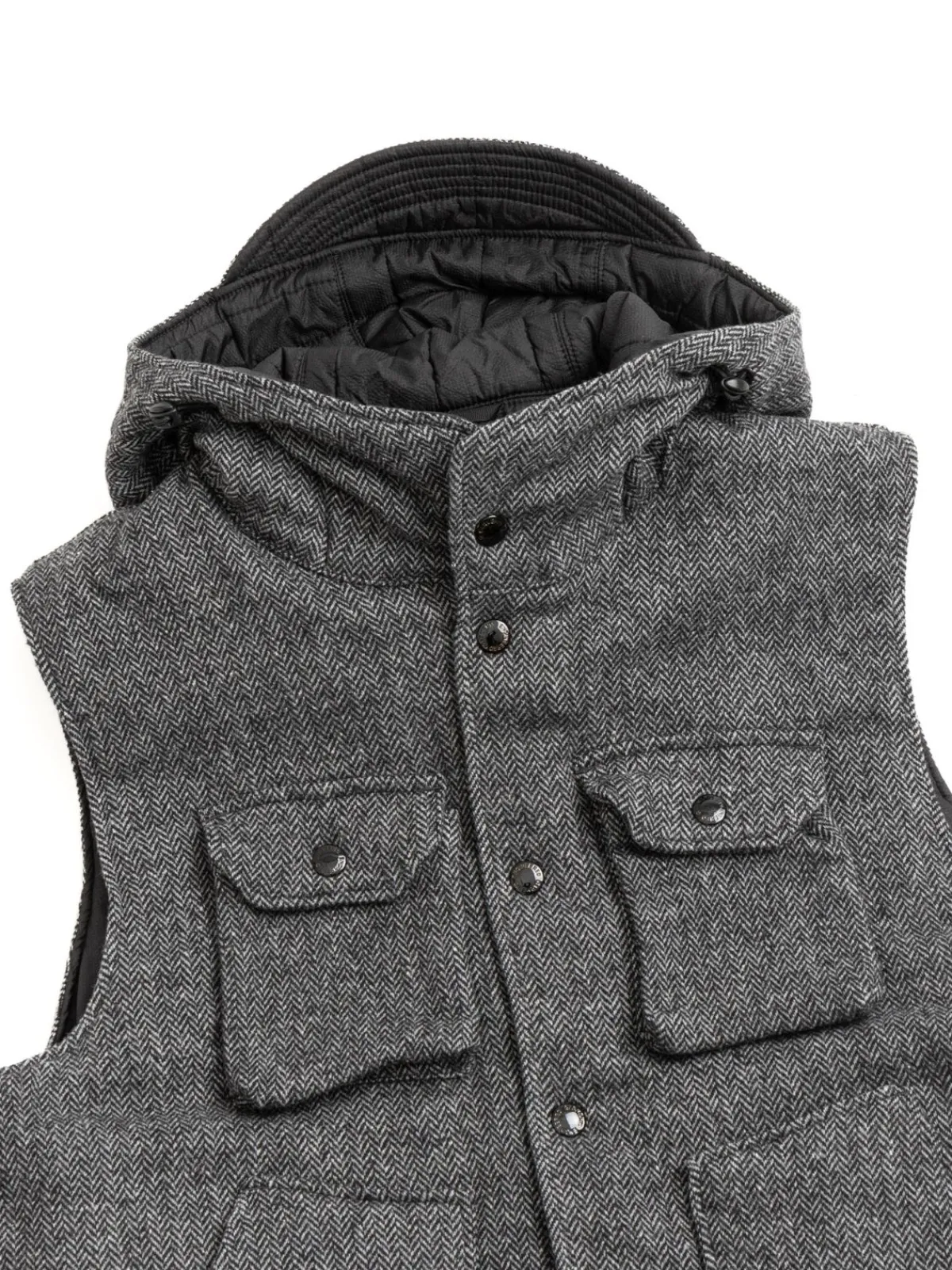 FIELD VEST GREY POLY WOOL HERRINGBONE | Engineered Garments Sale