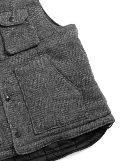 FIELD VEST GREY POLY WOOL HERRINGBONE | Engineered Garments Sale