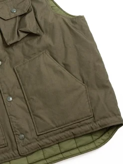 FIELD VEST OLIVE CP WEATHER POPLIN | Engineered Garments New