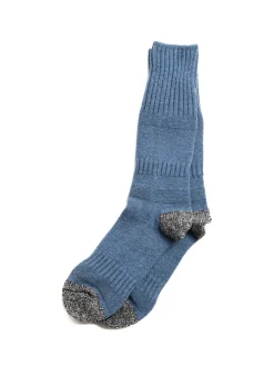 GUERNSEY PATTERN SOCKS L.BLUE/MIX BLACK | RoToTo Clearance