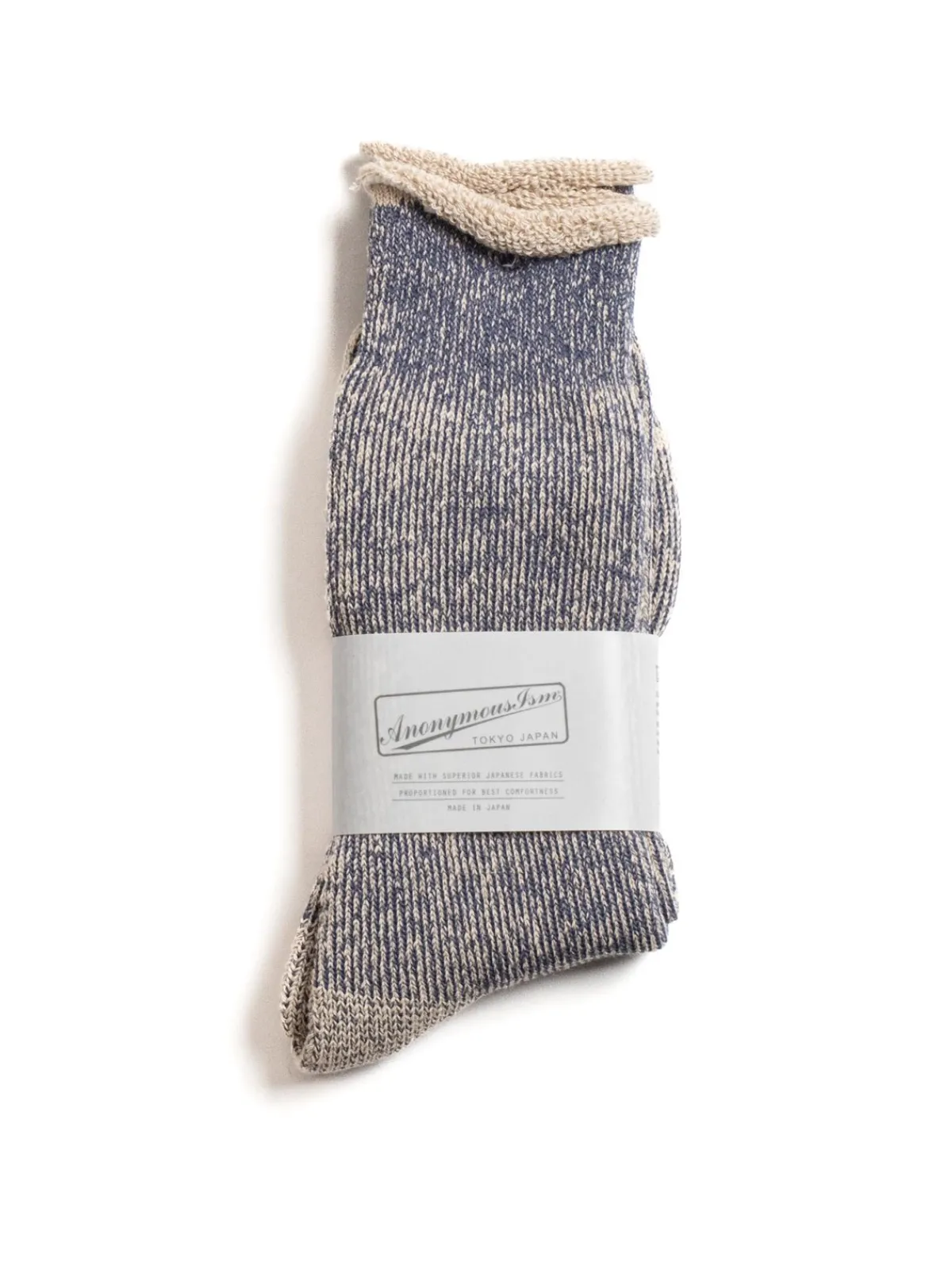 HEMP THICK PILE CREW NAVY MELANGE | Anonymous Ism Outlet