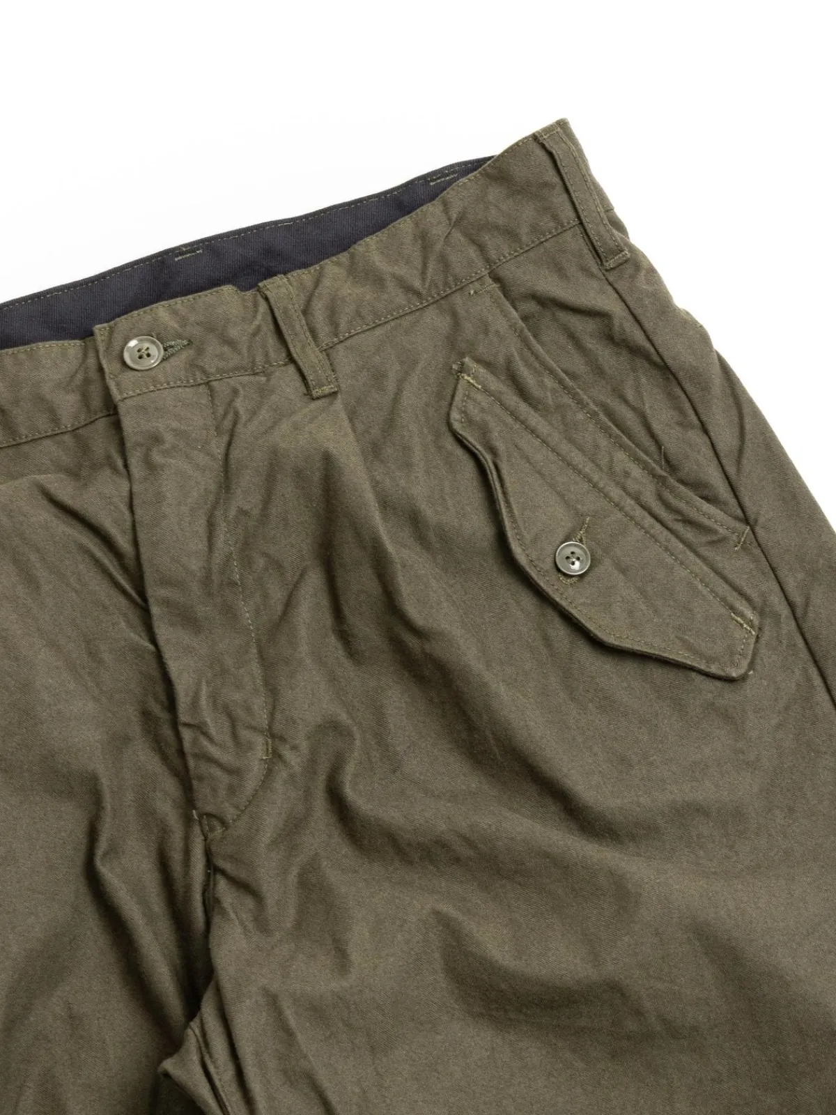 IAC PANT OLIVE COTTON BRUSHED HB | Engineered Garments Flash Sale