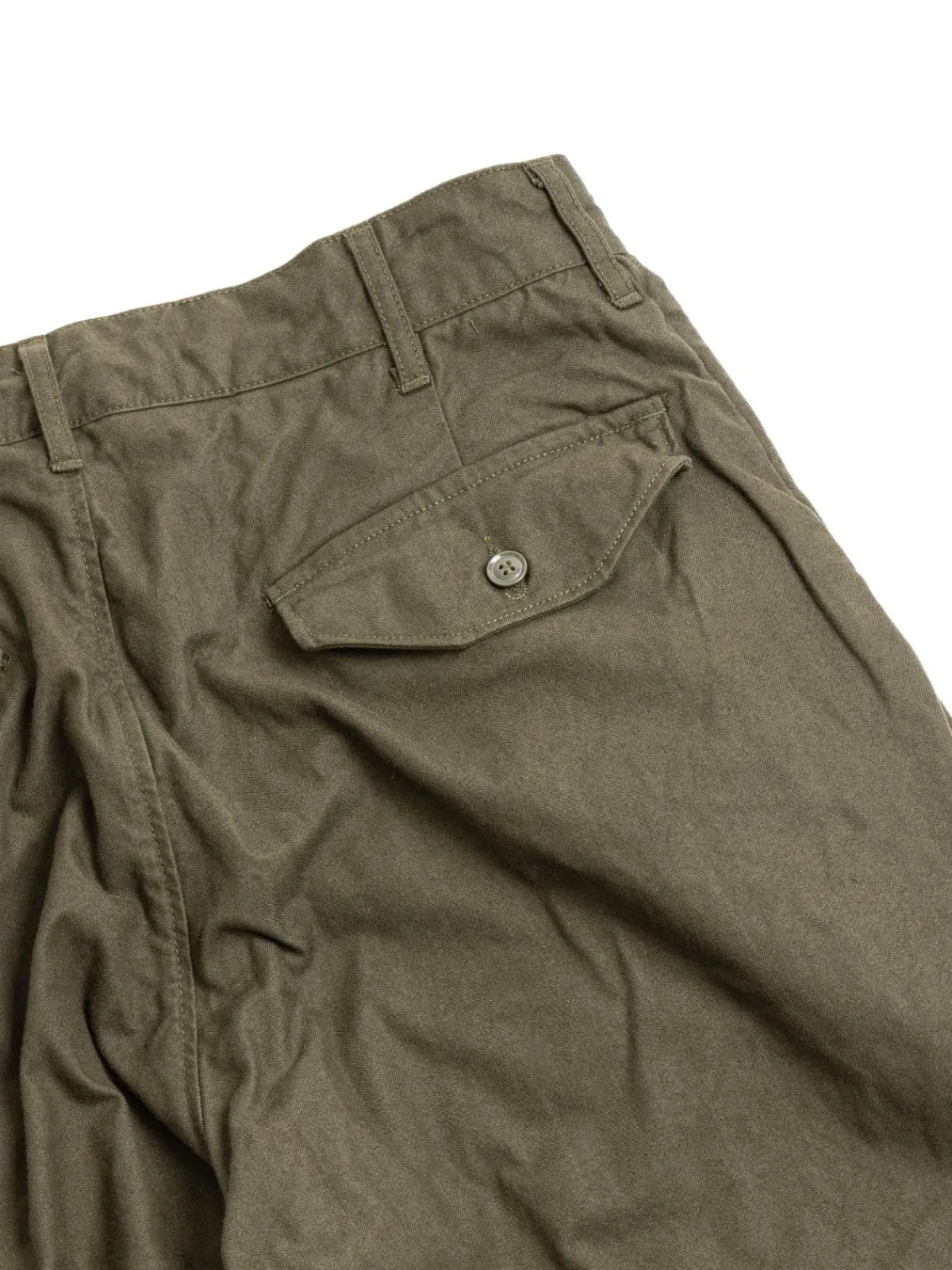 IAC PANT OLIVE COTTON BRUSHED HB | Engineered Garments Flash Sale