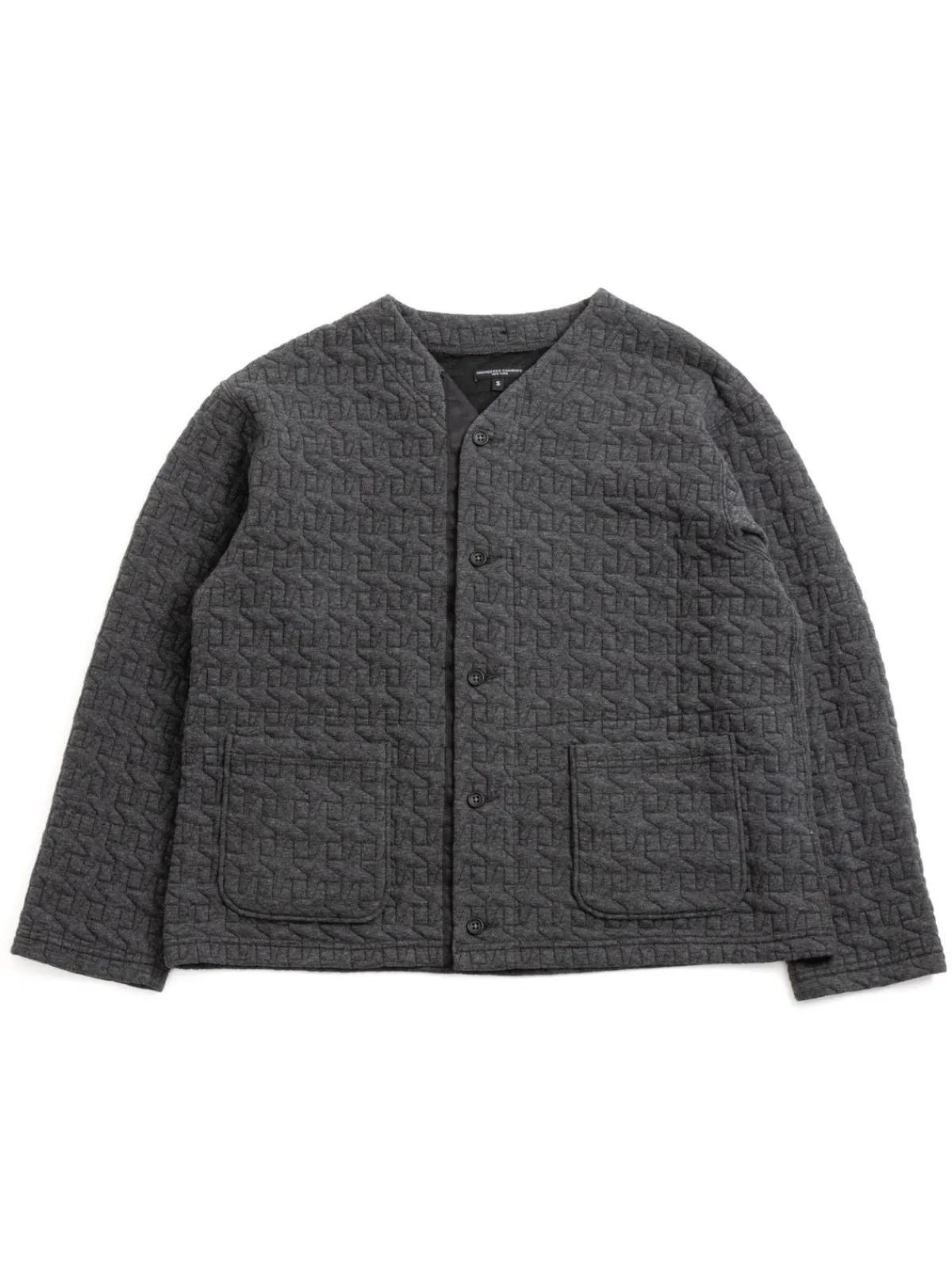 KNIT CARDIGAN CHARCOAL PC QUILTED JERSEY | Engineered Garments Best