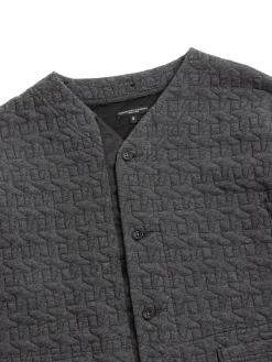 KNIT CARDIGAN CHARCOAL PC QUILTED JERSEY | Engineered Garments Best