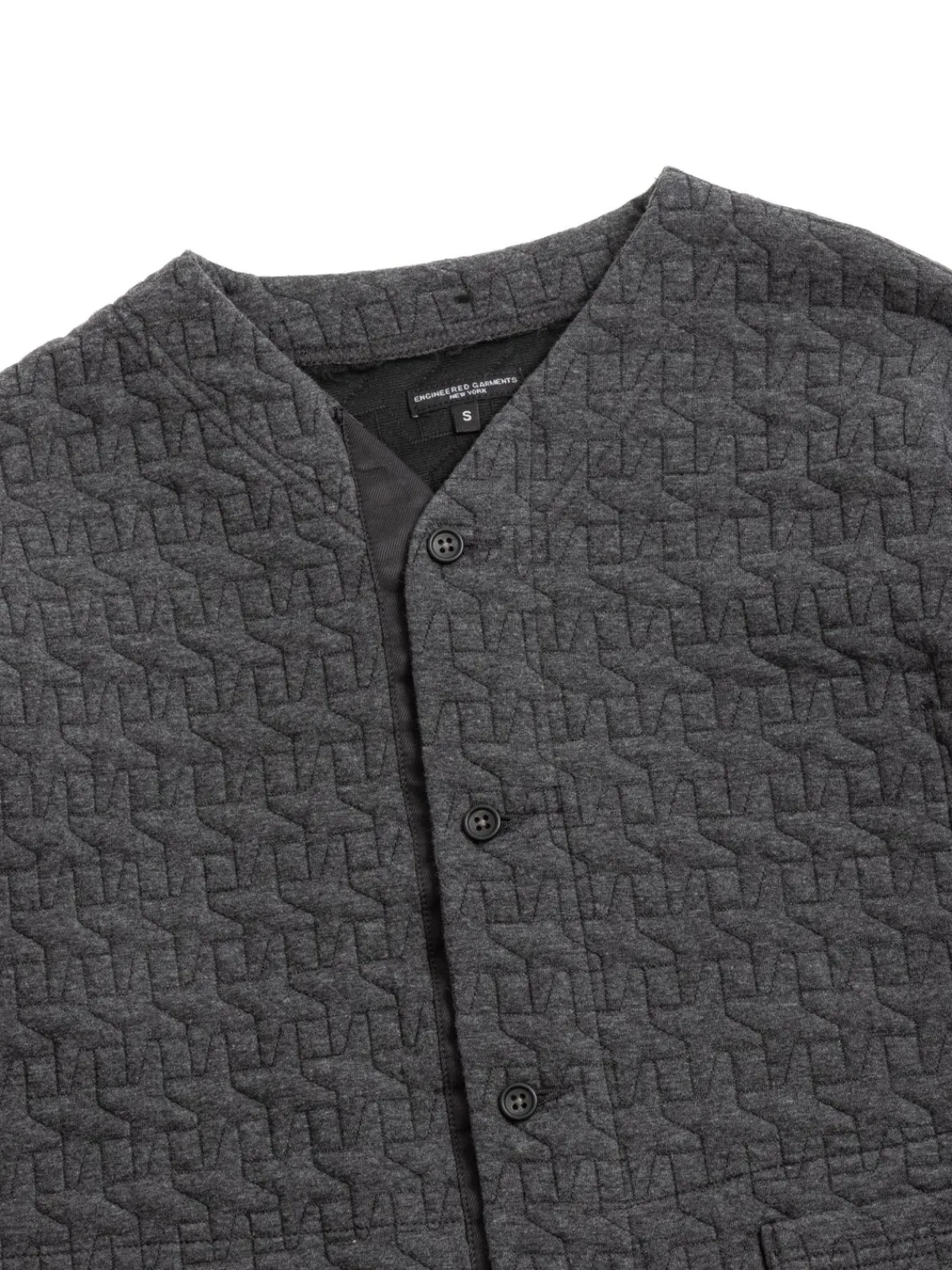 KNIT CARDIGAN CHARCOAL PC QUILTED JERSEY | Engineered Garments Best
