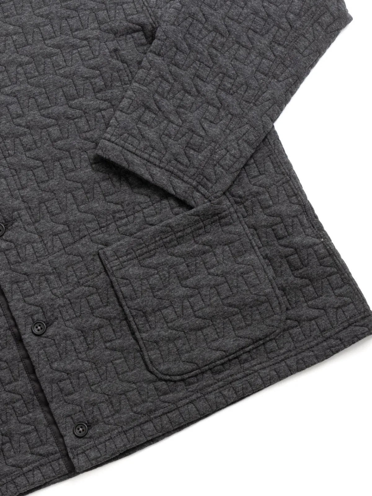 KNIT CARDIGAN CHARCOAL PC QUILTED JERSEY | Engineered Garments Best
