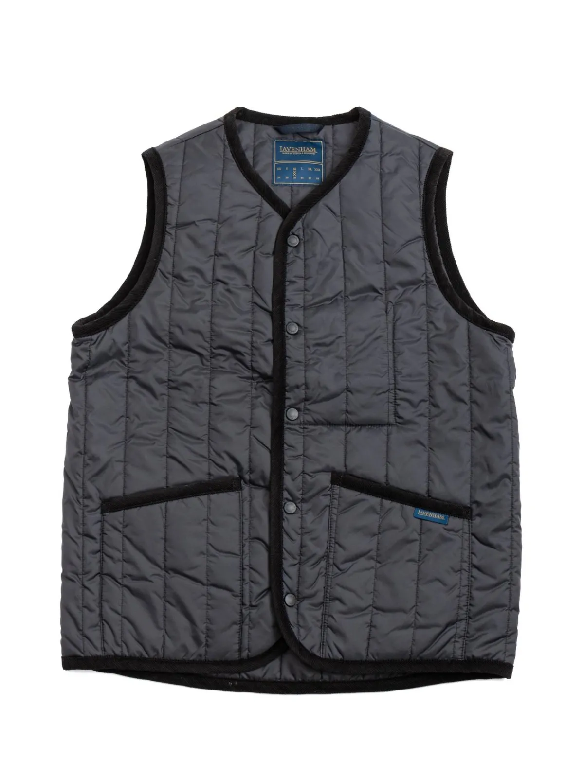 LAVENSTER COLLARLESS GILET LAMP NAVY | Lavenham Cheap