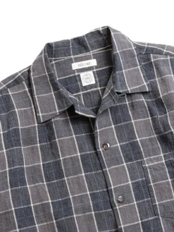 LINEN OPEN COLLAR  SHIRT BLUE | SEUVAS Flash Sale