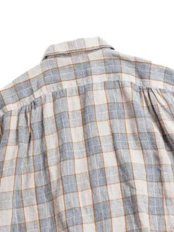 LINEN OPEN COLLAR  SHIRT GRAY | SEUVAS Store