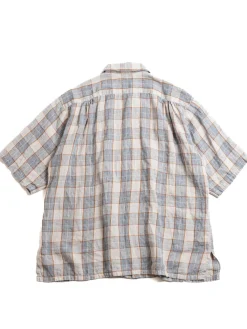 LINEN OPEN COLLAR  SHIRT GRAY | SEUVAS Store