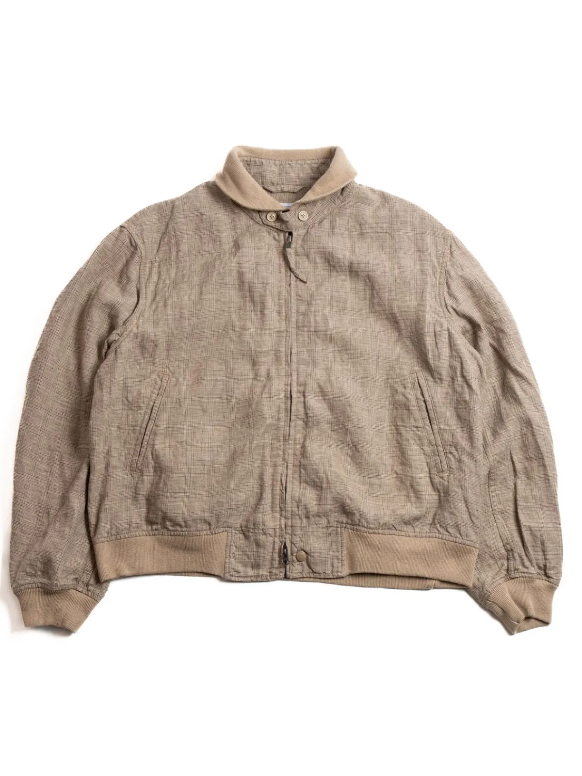 LL JACKET BEIGE LINEN GLEN PLAID | Engineered Garments Sale