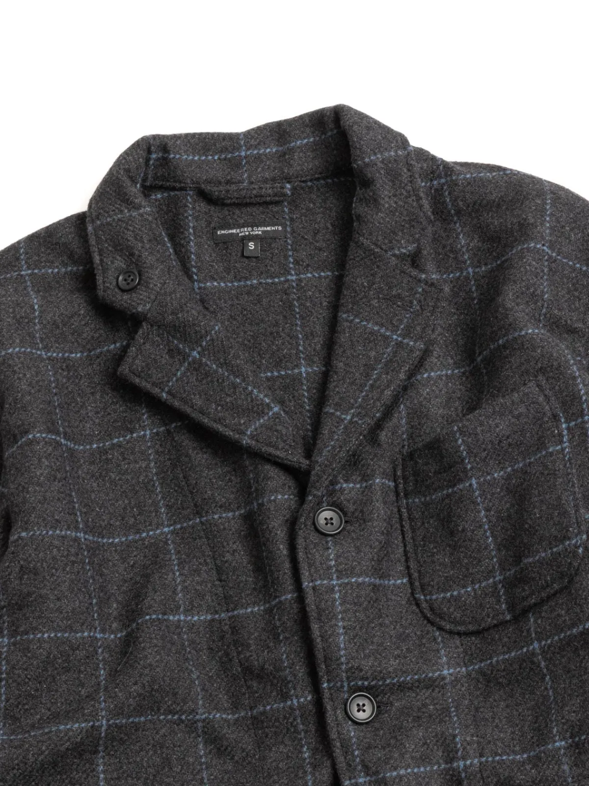 LOITER JACKET CHARCOAL LT. BLUE POLY WINDOPANE | Engineered Garments Hot