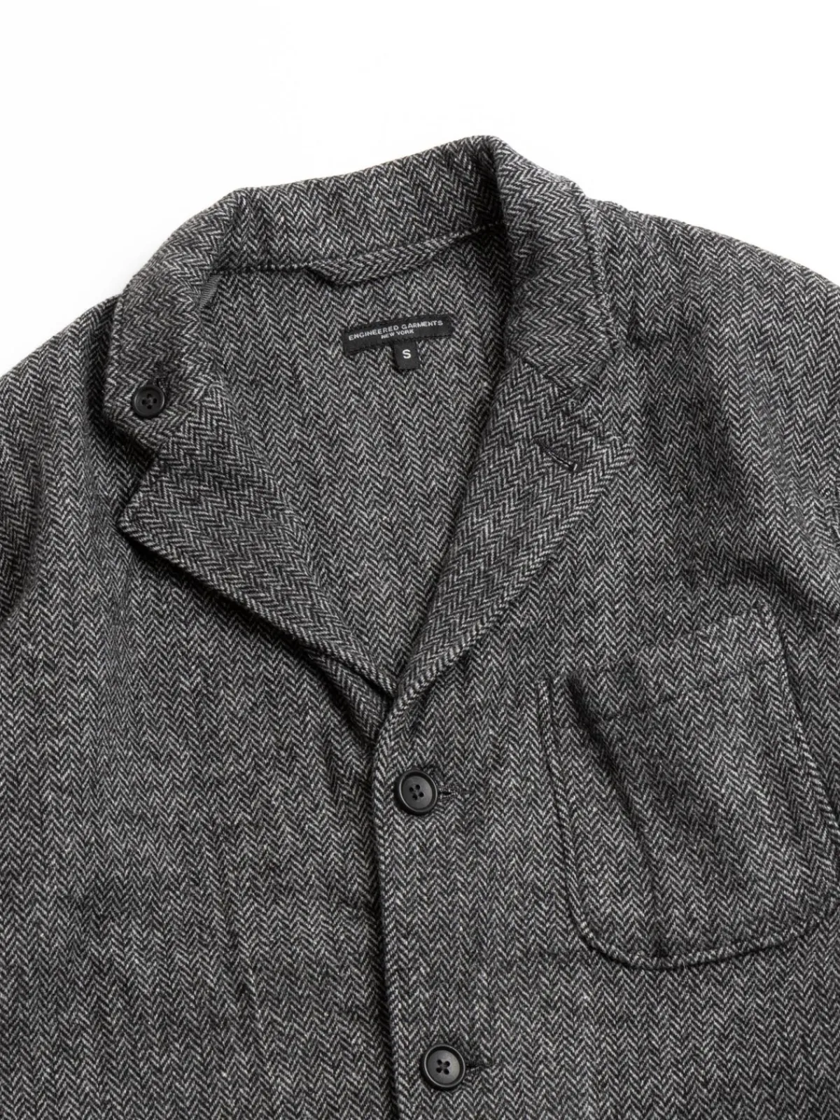 LOITER JACKET GREY POLY WOOL HERRINGBONE | Engineered Garments Discount