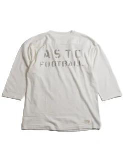 LOT 4063 ¾ SLEEVE FOOTBALL TEE ASTC OFF WHITE | Warehouse & Co Fashion