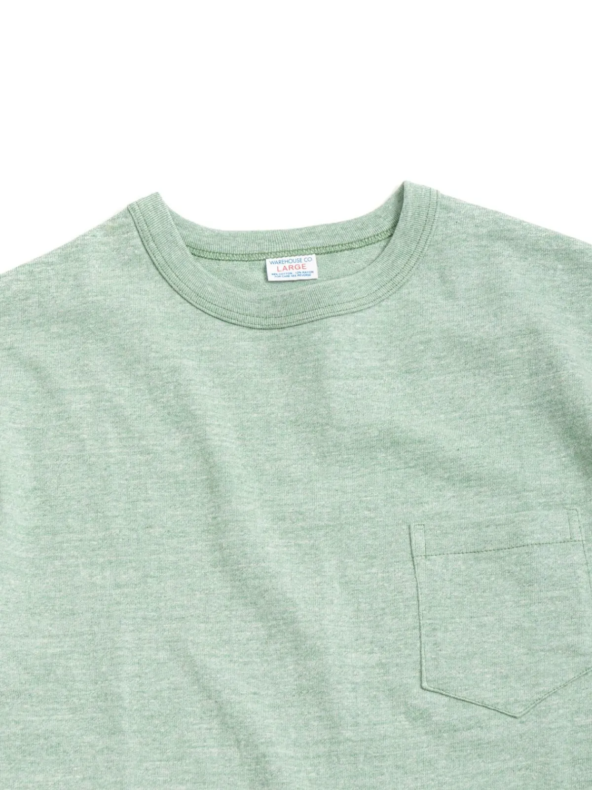 LOT 4097 HEATHER POCKET T–SHIRT GREEN | Warehouse & Co Best