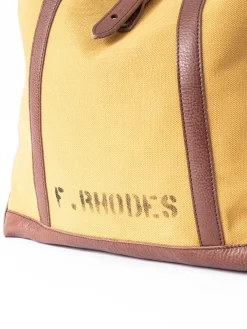 LOT 5220 LEATHER / CANVAS TOTE BAG D.BEIGE PRINTED | Warehouse & Co Store